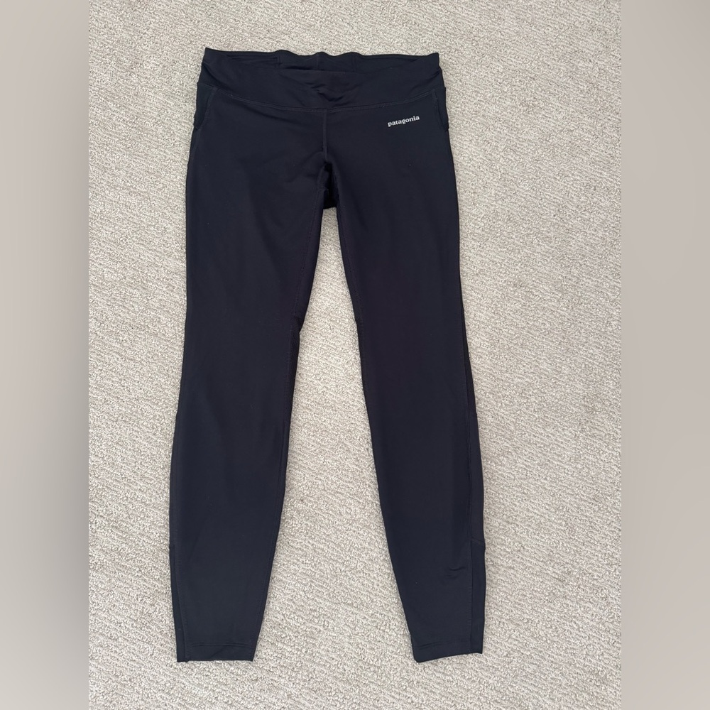 Patagonia Women's Leggings Pants Med Black  Elastic Waist Pocket Yoga Activewear